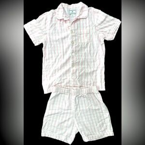 Petite Plume gently used  Twill Pajama Short Set in Pink Gingham
